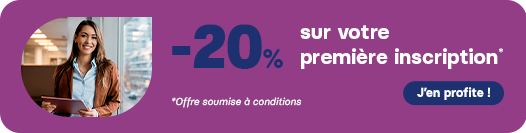20% de réduction sur votre 1re inscription*